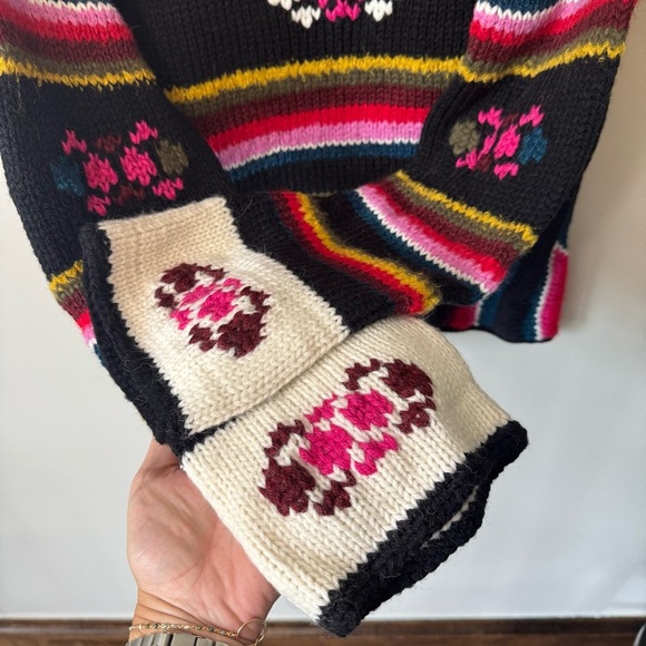 Smythe x Augden Size Large Hand-knit Crewneck Colorful 100% Alpaca Wool Sweater - Picture 4 of 8